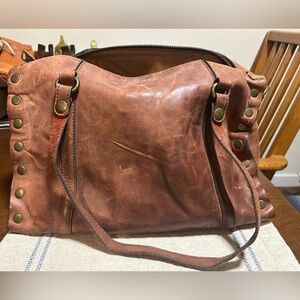 Patrica Nash. Brown Leather Studded Handbag